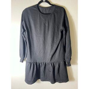 Black Long Sleeve Drop Waist Knee Length Dress Sz S